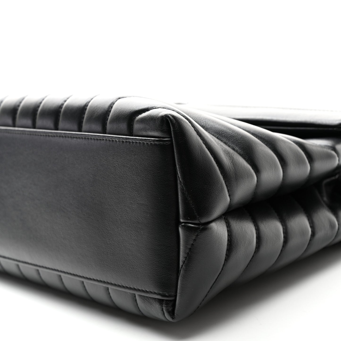 Calfskin Y Quilted Monogram Monochrome Medium Loulou Chain Satchel Black