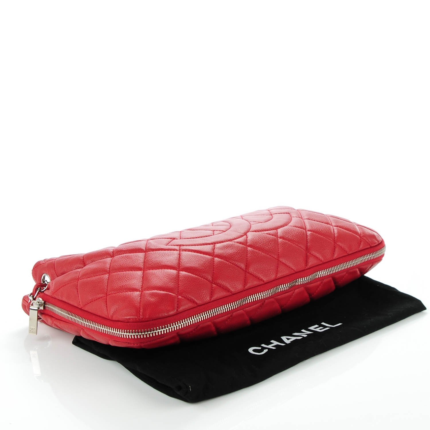 Chanel Caviar Quilted Expandable Zip Shoulder Bag Red 4 of 7