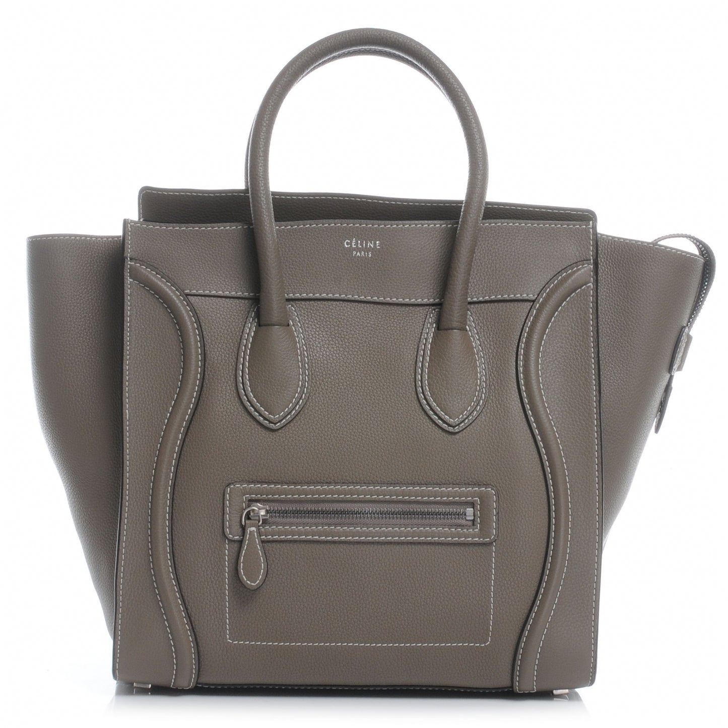Drummed Calfskin Mini Luggage Bag Souris