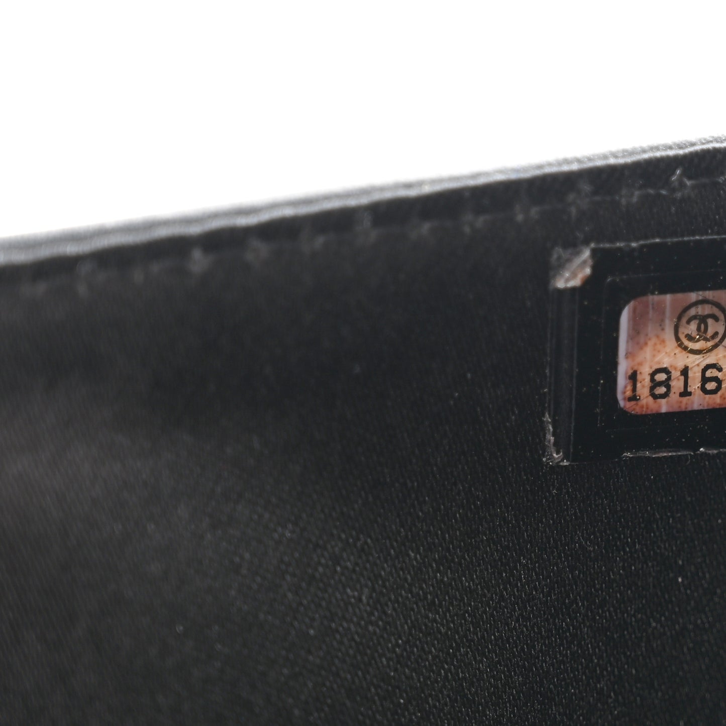 Patent Camellia Embossed Zipped Pocket Wallet Black