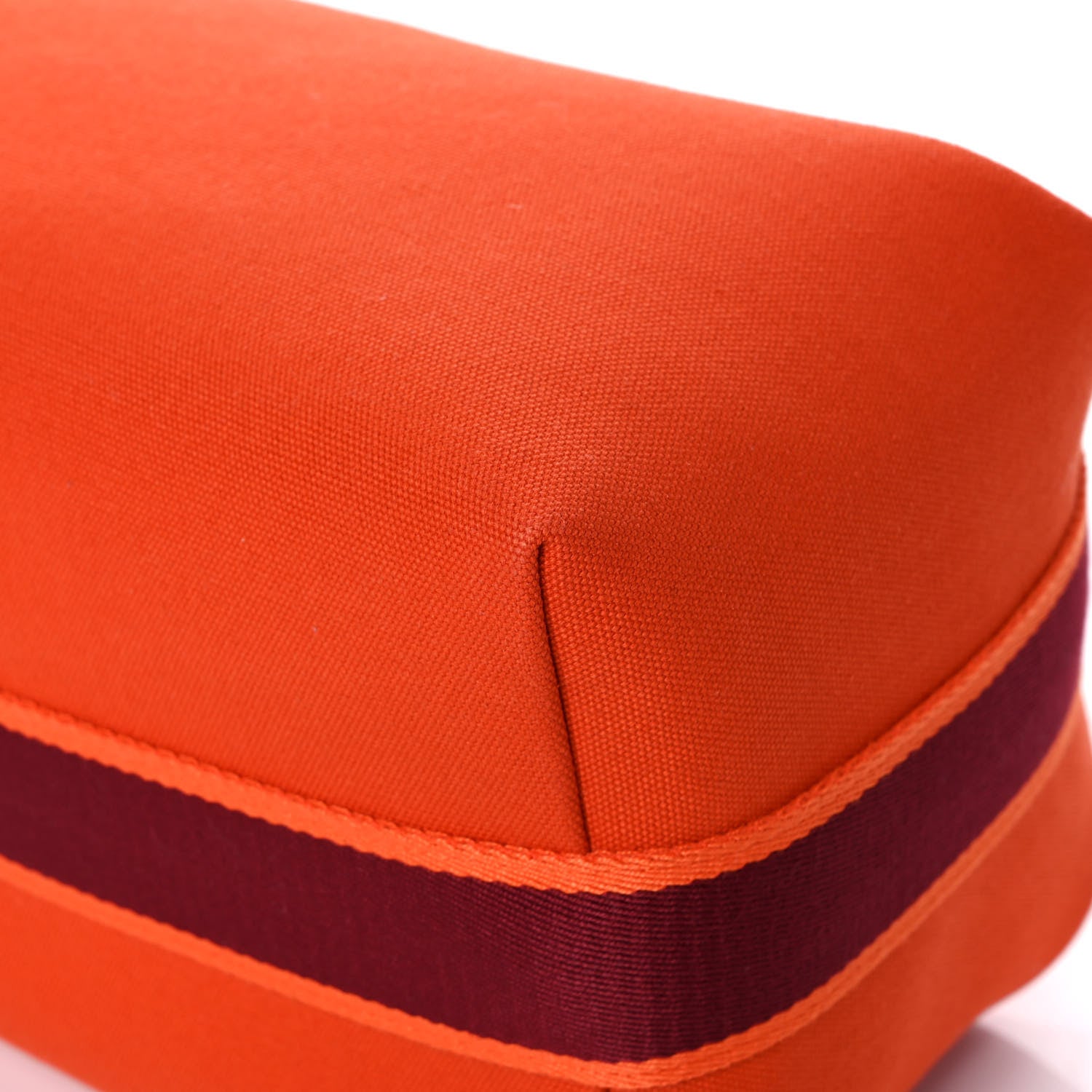Hermes Canvas Large Bride-A-Brac Pouch Orange Feu Burgundy 11 of 11