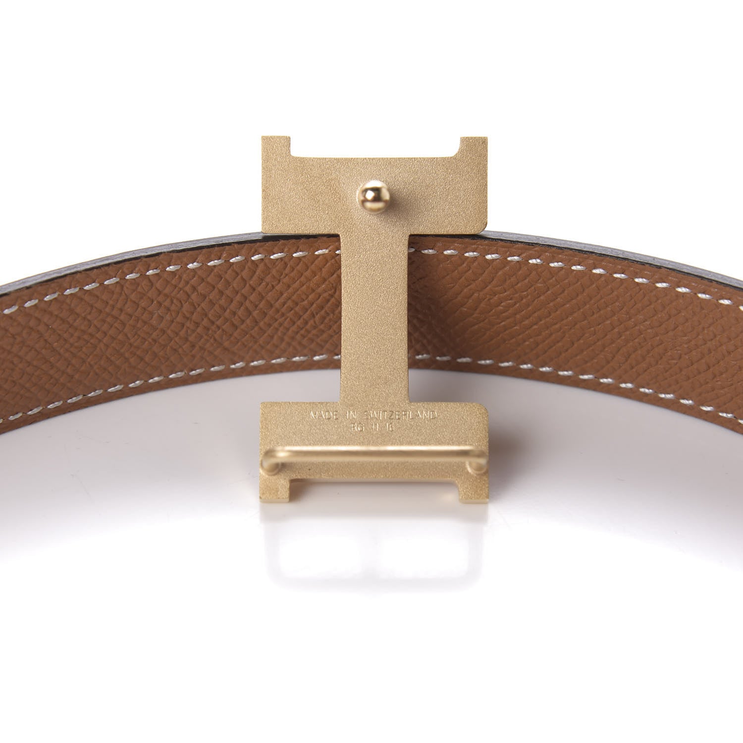 Hermes Swift Epsom 24mm Constance H Belt 80 Gold Black 6 of 8