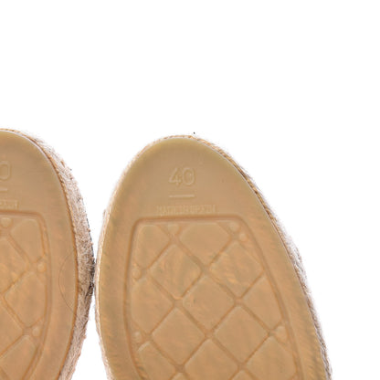Chanel Laminated Lambskin Grosgrain CC Espadrilles 40 Gold Black 8 of 11