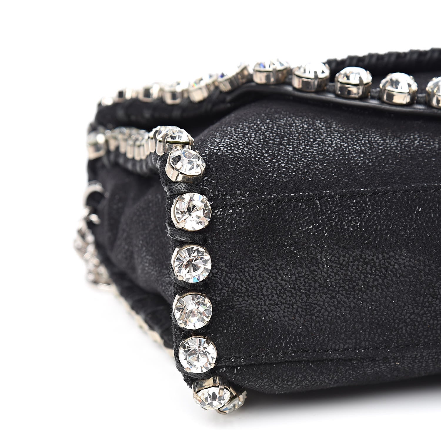 Stella McCartney Shaggy Deer Mini Fold Over Falabella Crystal Crossbody Black 7 of 9