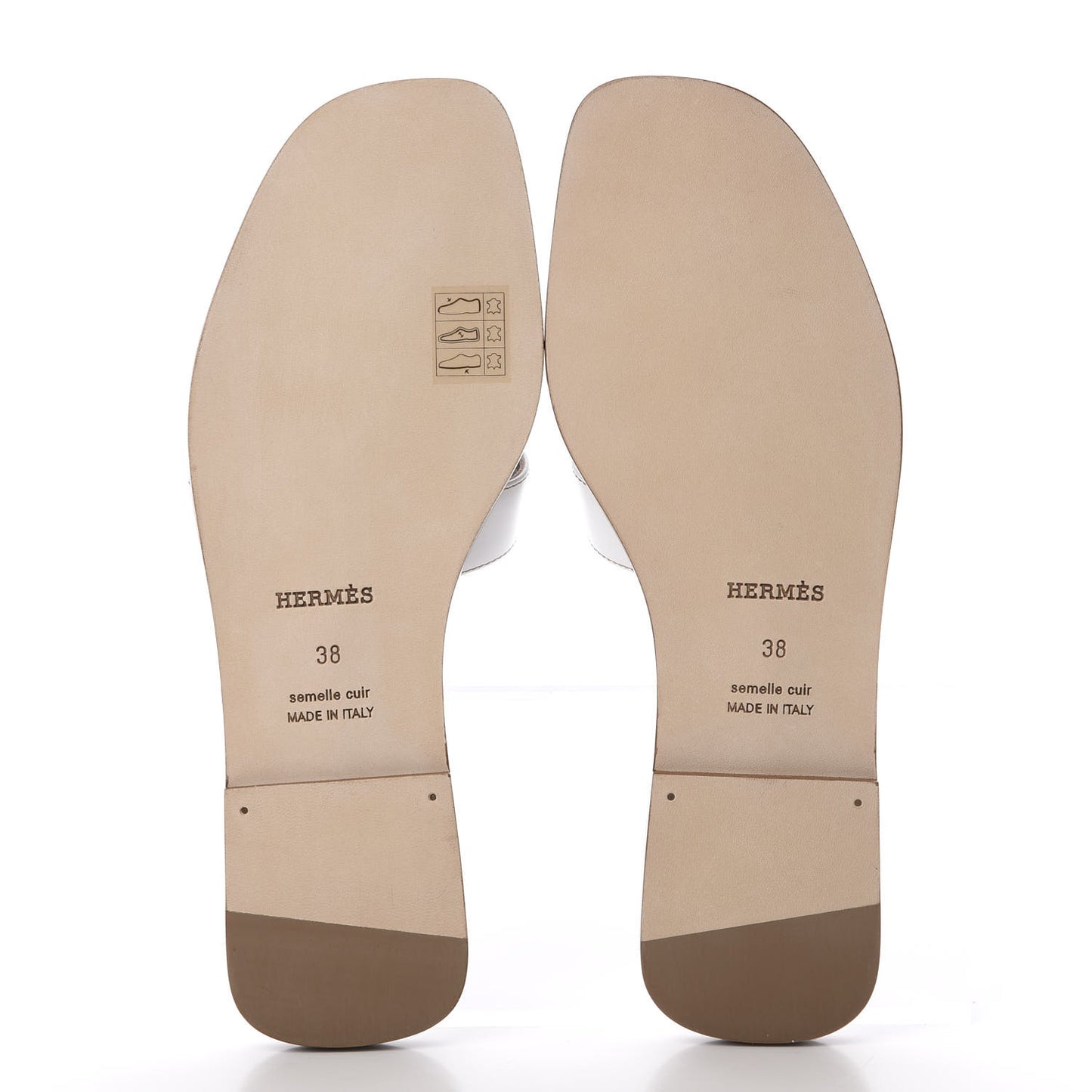 Box Calfskin Oran Sandals 38 White