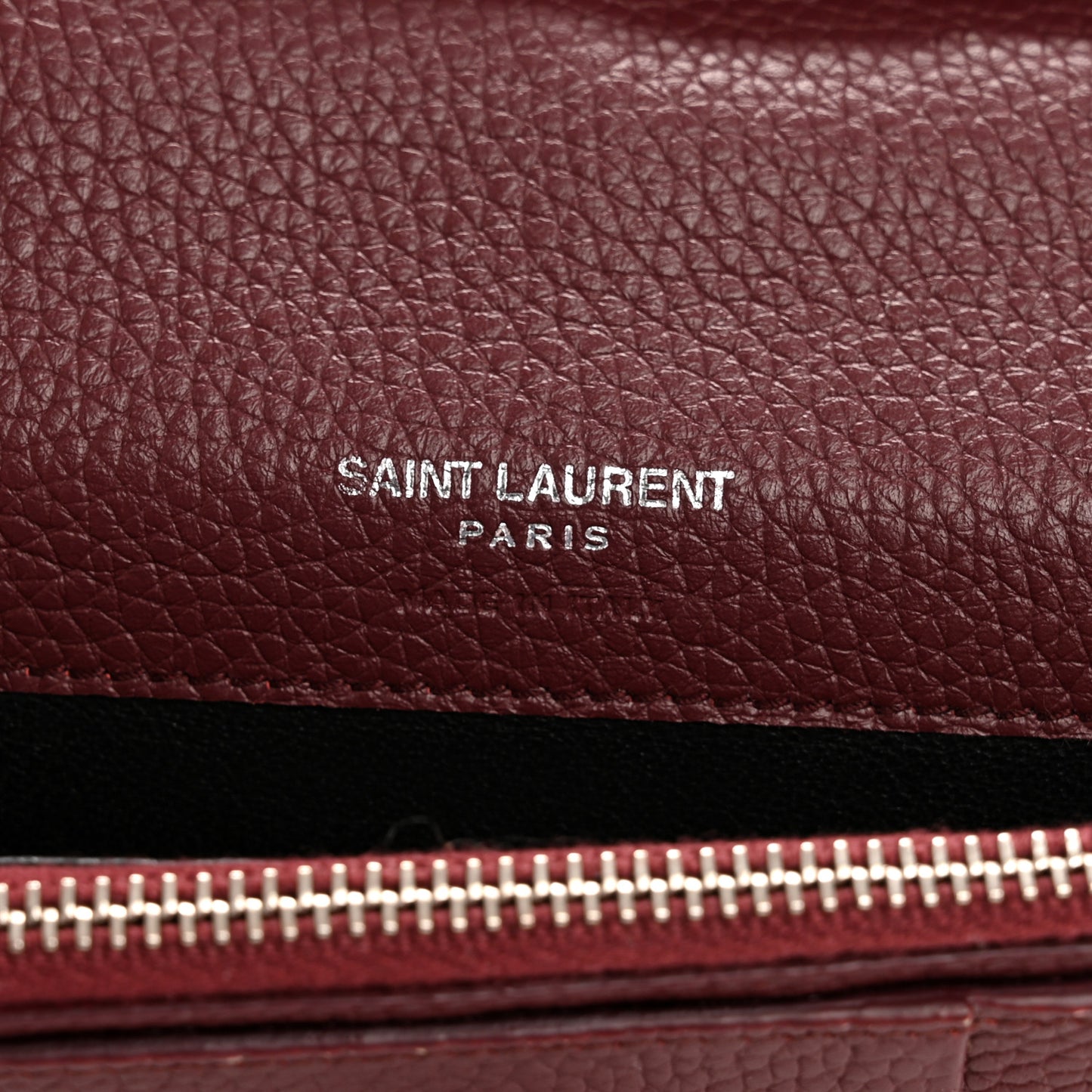 Grained Calfskin Sac De Jour Compact Wallet Rouge Legion