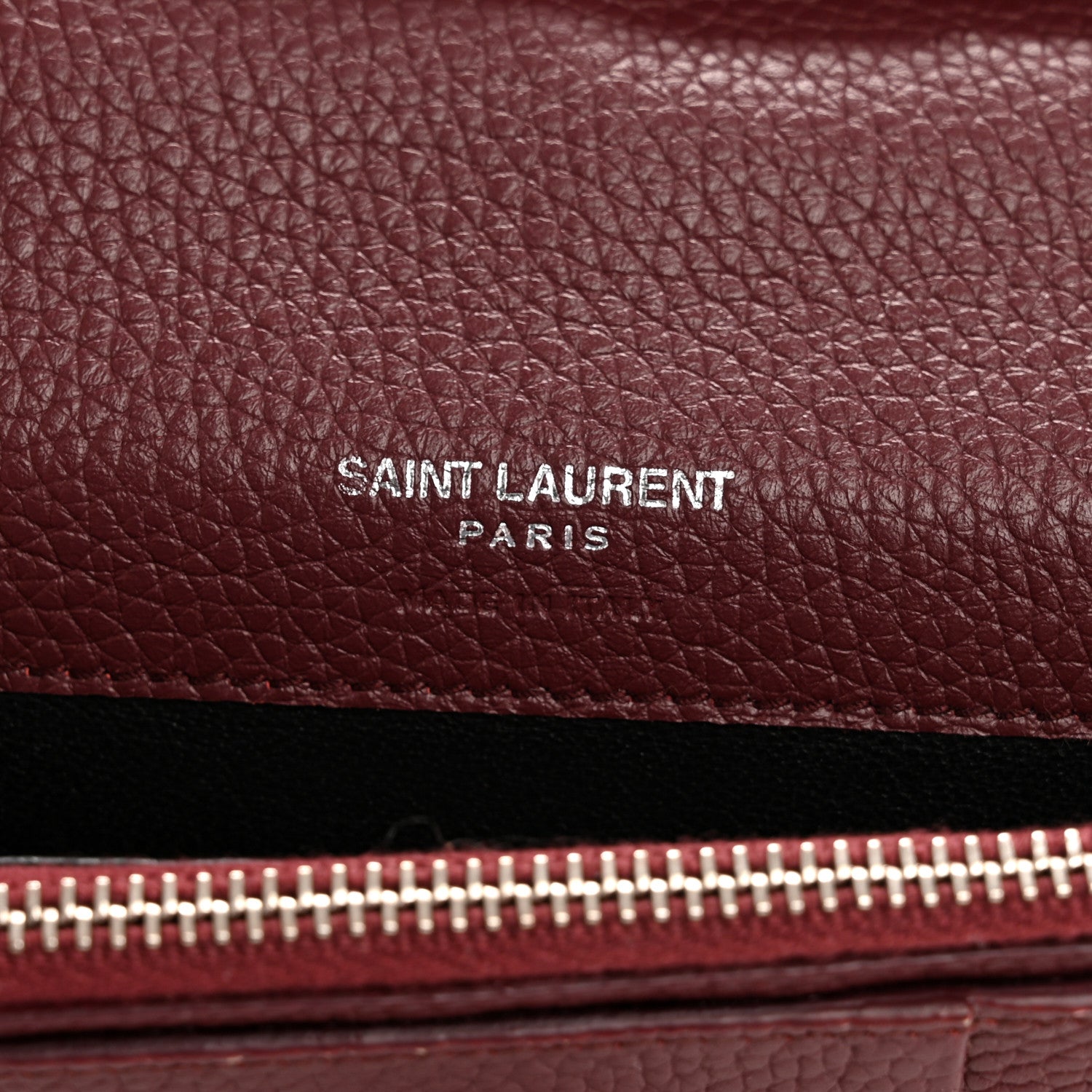 Saint Laurent Grained Calfskin Sac De Jour Compact Wallet Rouge Legion 7 of 12