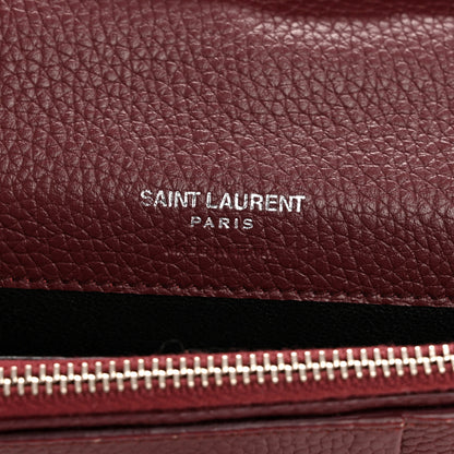 Saint Laurent Grained Calfskin Sac De Jour Compact Wallet Rouge Legion 7 of 12