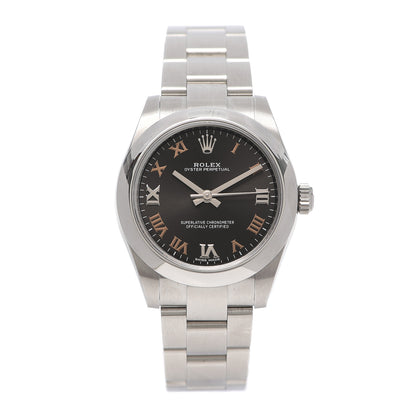 Rolex Stainless Steel 31mm Oyster Perpetual Watch Black Roman 177200 1 of 6