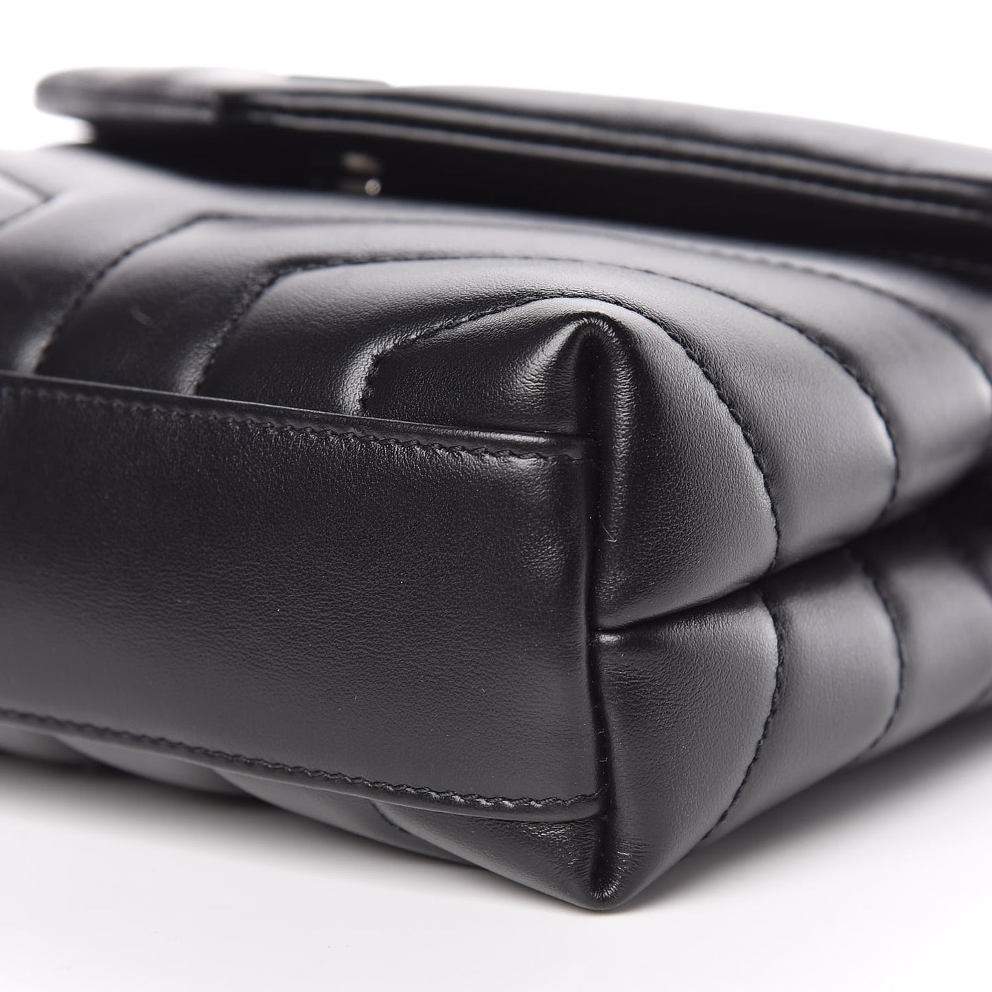 Calfskin Y Quilted Monogram Toy Loulou Crossbody Bag Black