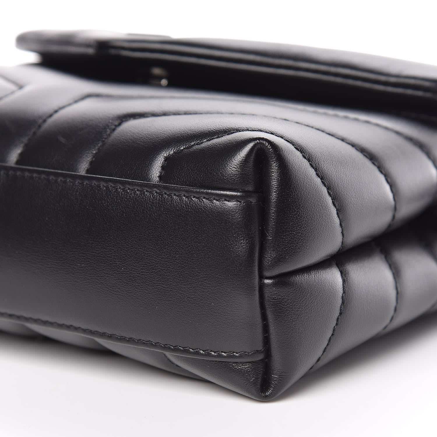Saint Laurent Calfskin Y Quilted Monogram Toy Loulou Crossbody Bag Black 9 of 10