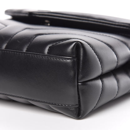Saint Laurent Calfskin Y Quilted Monogram Toy Loulou Crossbody Bag Black 9 of 10