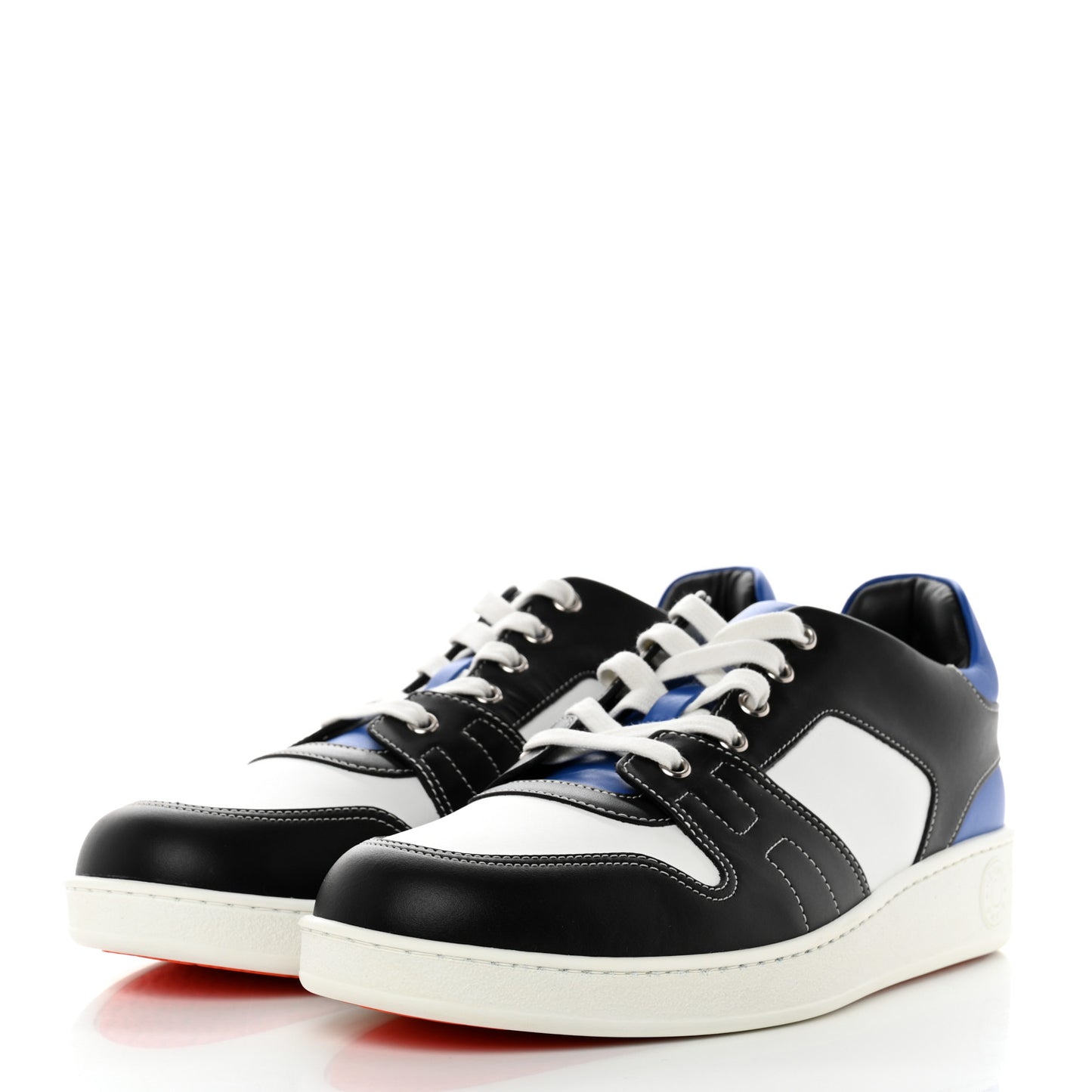 Calfskin Mens Free Sneakers 42 Black White Bleu Nuit