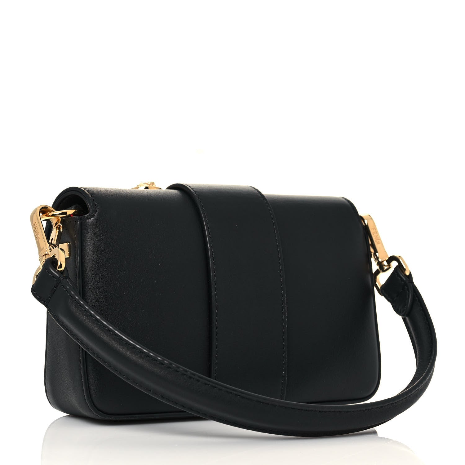 Fendi X VERSACE Vitello Seta Fendace Mini Brooch Baguette Black 3 of 15