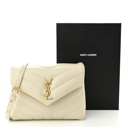 Saint Laurent Calfskin Y Quilted Monogram Toy Loulou Crossbody Bag Ivory 12 of 12