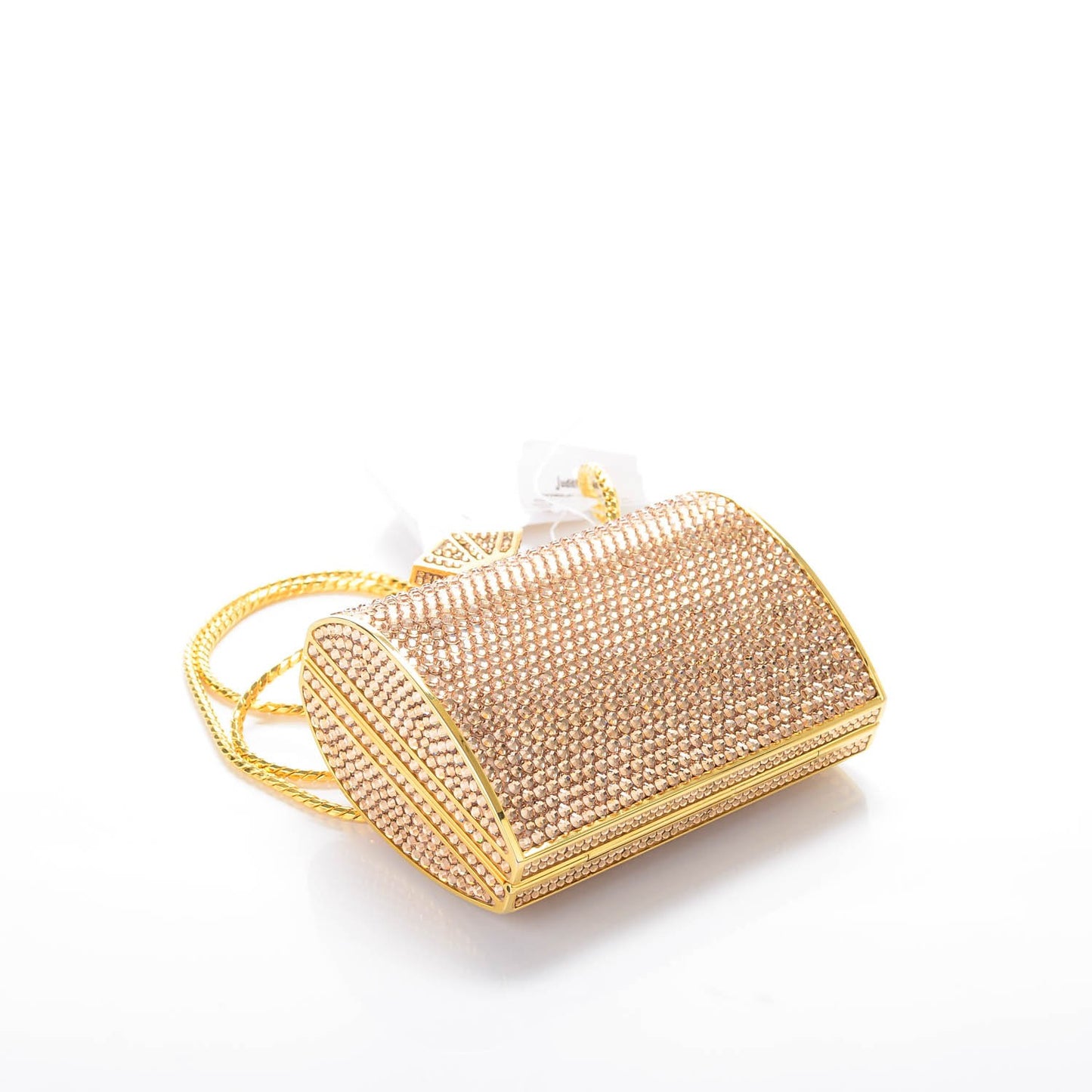 Swarovski Crystal Minaudière Clutch Gold