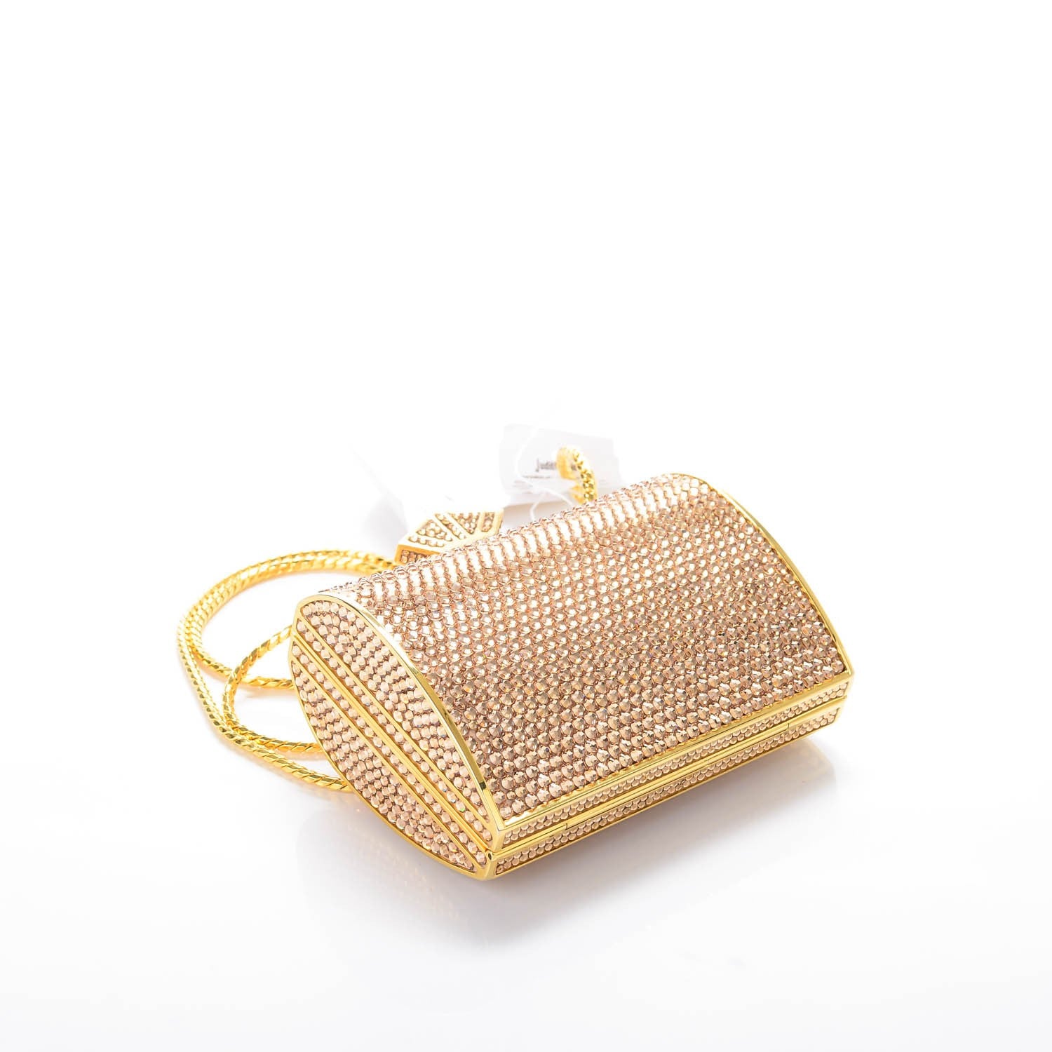 Judith Leiber Swarovski Crystal Minaudière Clutch Gold 4 of 7