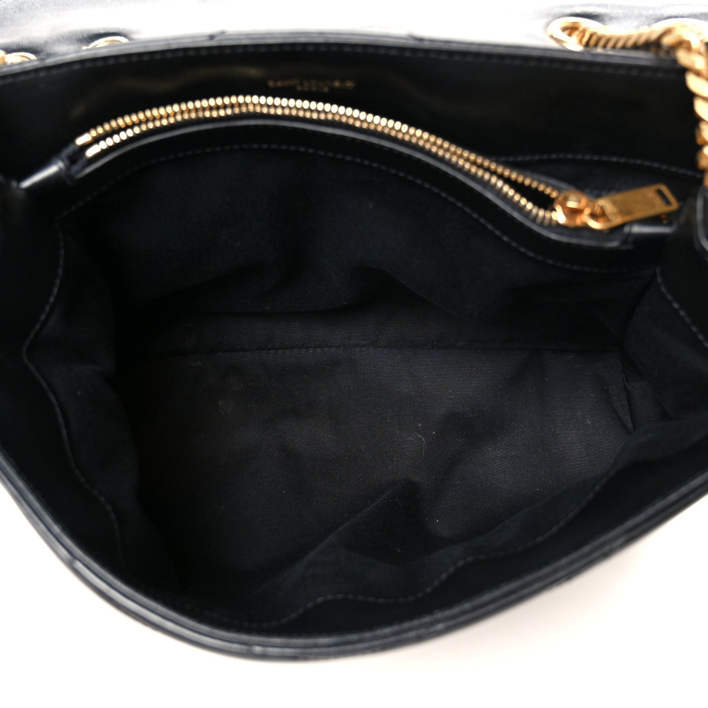 Calfskin Y Quilted Monogram Medium Loulou Chain Satchel Black