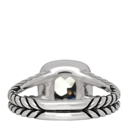 David Yurman Sterling Silver Diamond Prasiolite 7mm Petite Albion Ring 59 8.75 3 of 4