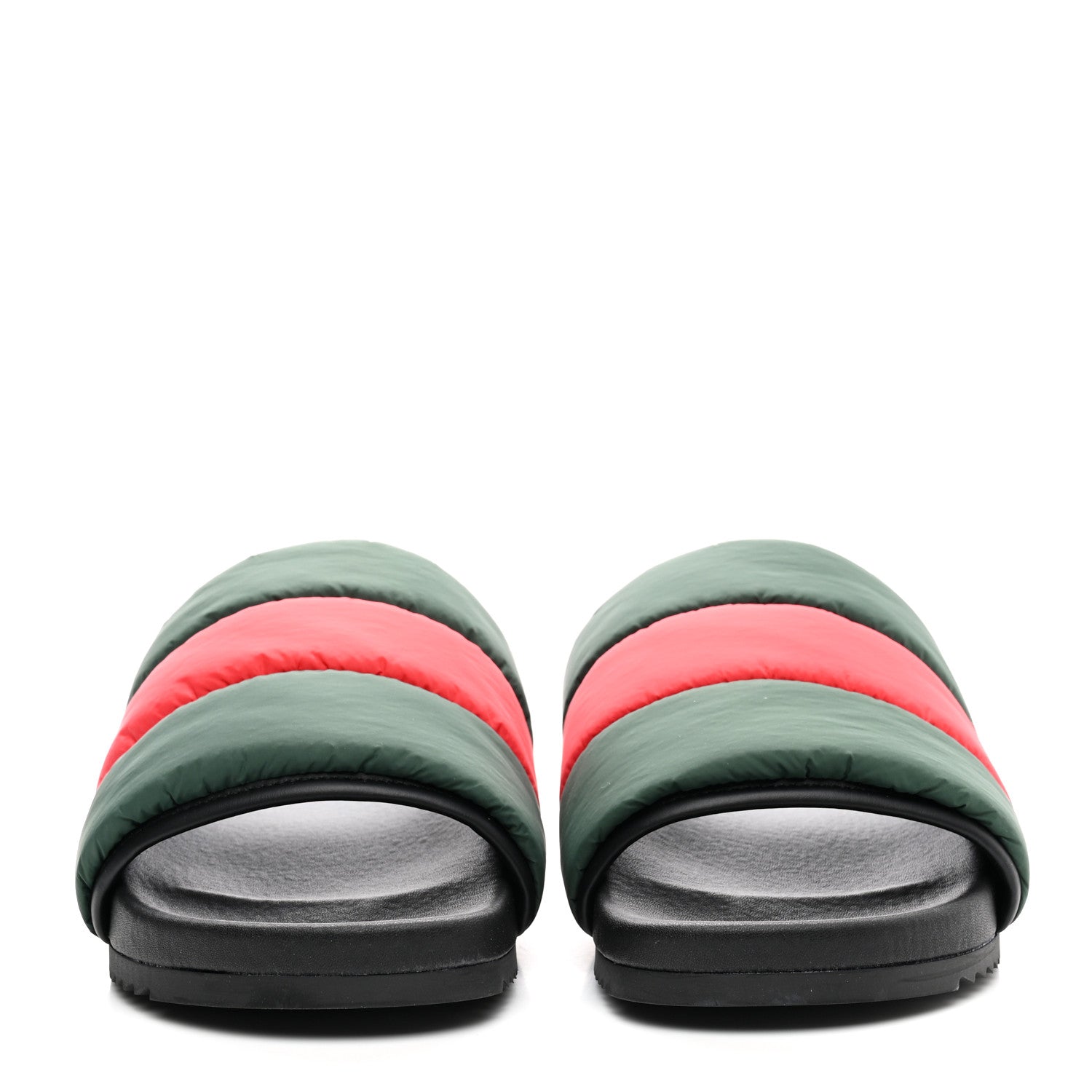 Gucci Nylon Web Womens Slide Sandals 37 Black Green Red 2 of 9
