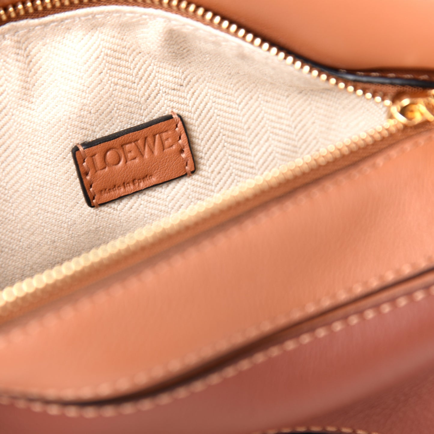 Calfskin Mini Puzzle Bag Tan Medium Pink