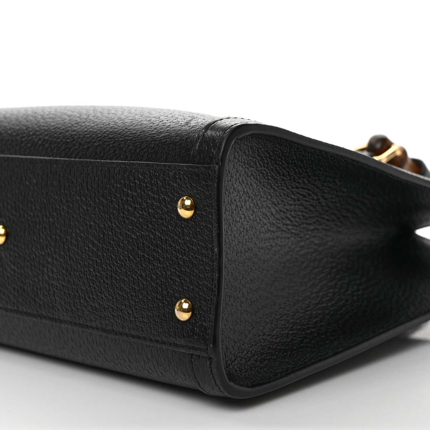 Textured Dollar Calfskin Web Small Diana Tote Bag Black Dusty Grey