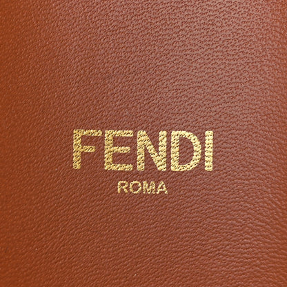 Fendi Raffia Vitello Womens Fendi Feel Buckled Slide Sandals 37 Paglia Brandy 9 of 12