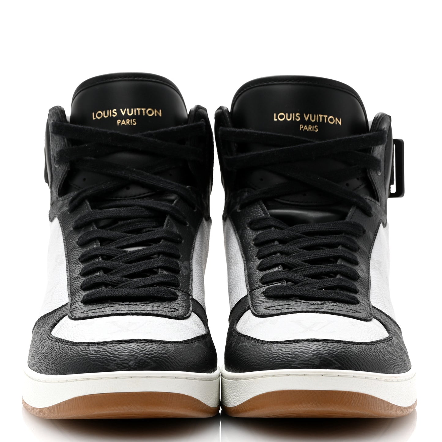 Calfskin Monogram Mens Rivoli High Top Sneakers 9 Black