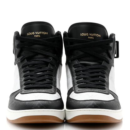 Louis Vuitton Calfskin Monogram Mens Rivoli High Top Sneakers 9 Black 2 of 9