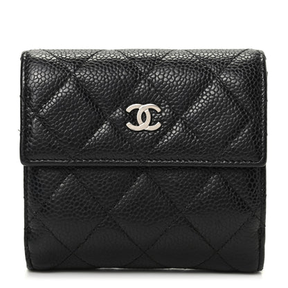 Chanel Caviar Quilted Compact French Flap Wallet Black 1 of 7