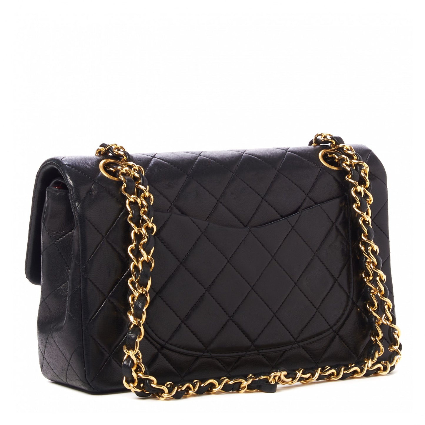 Lambskin Quilted Small Double Flap Black