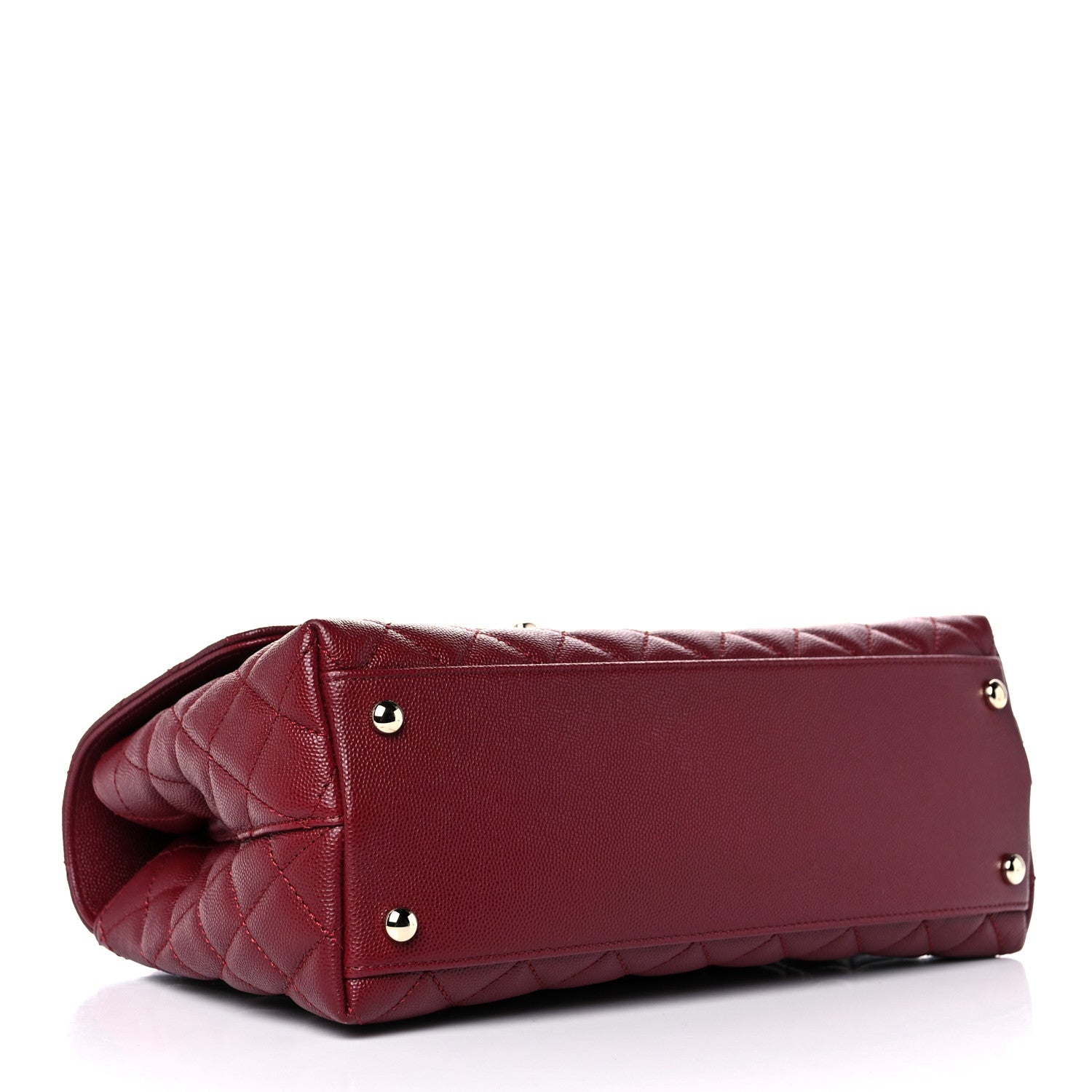 Chanel Caviar Lizard Embossed Quilted Small Coco Handle Flap Burgundy 4 of 10