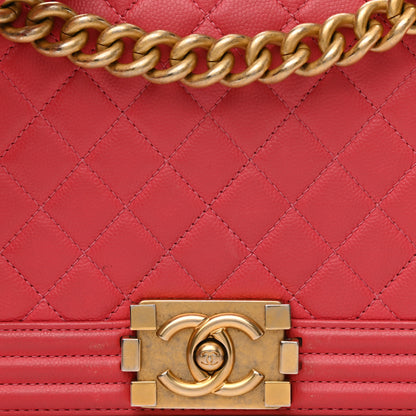 Chanel Caviar Quilted Medium Boy Flap Light Red 8 of 13
