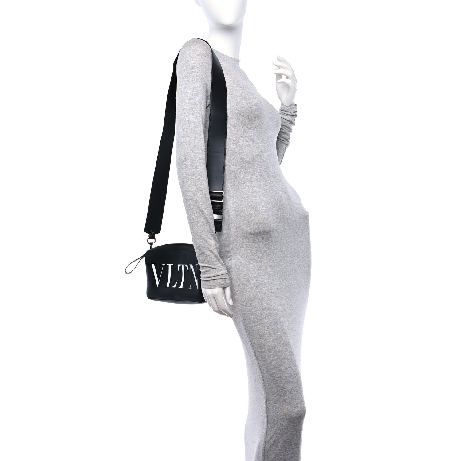 Valentino Garavani Calfskin VLTN Print Crossbody Bag Black 2 of 9