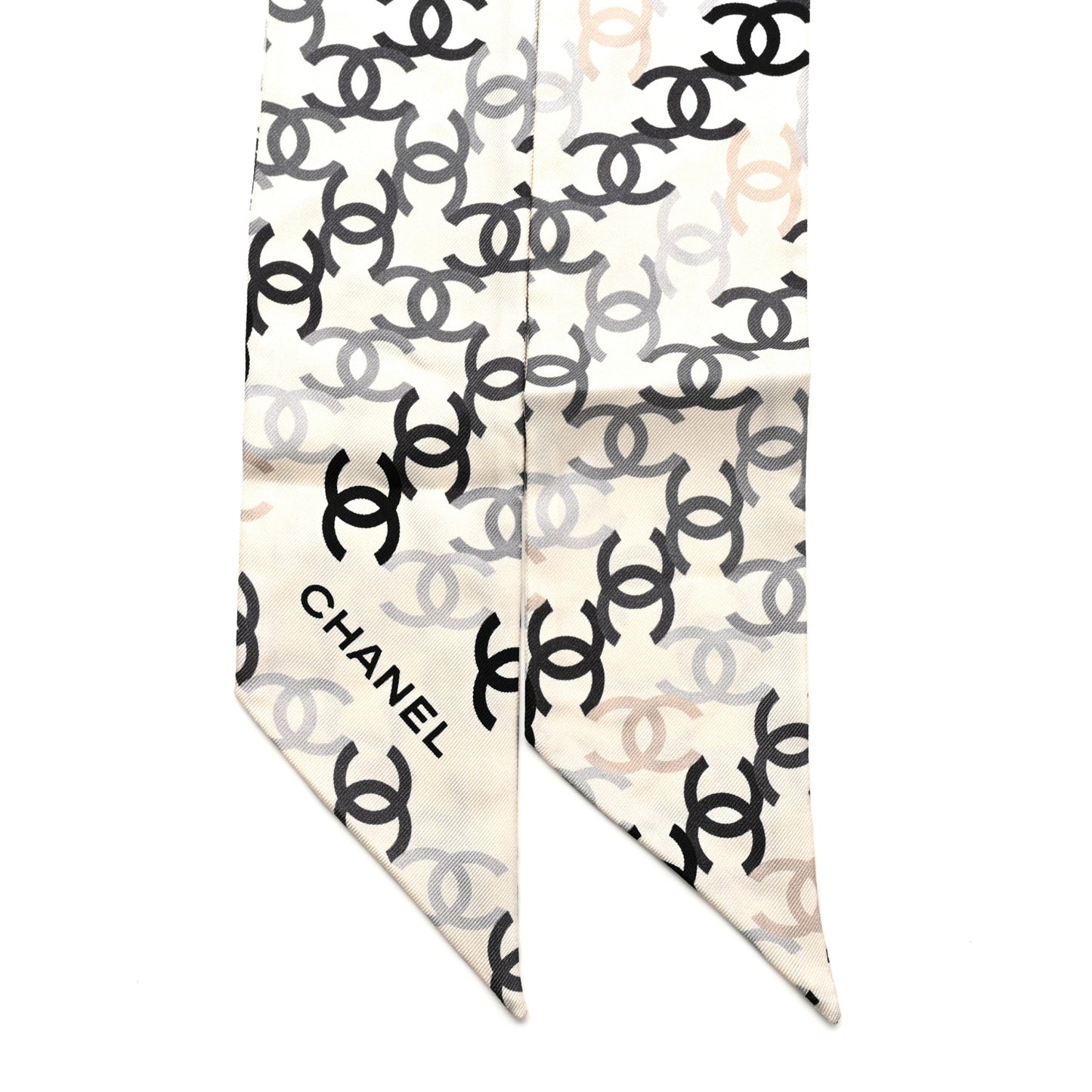 Silk CC Slim Bandeau Scarf Ecru Multicolor