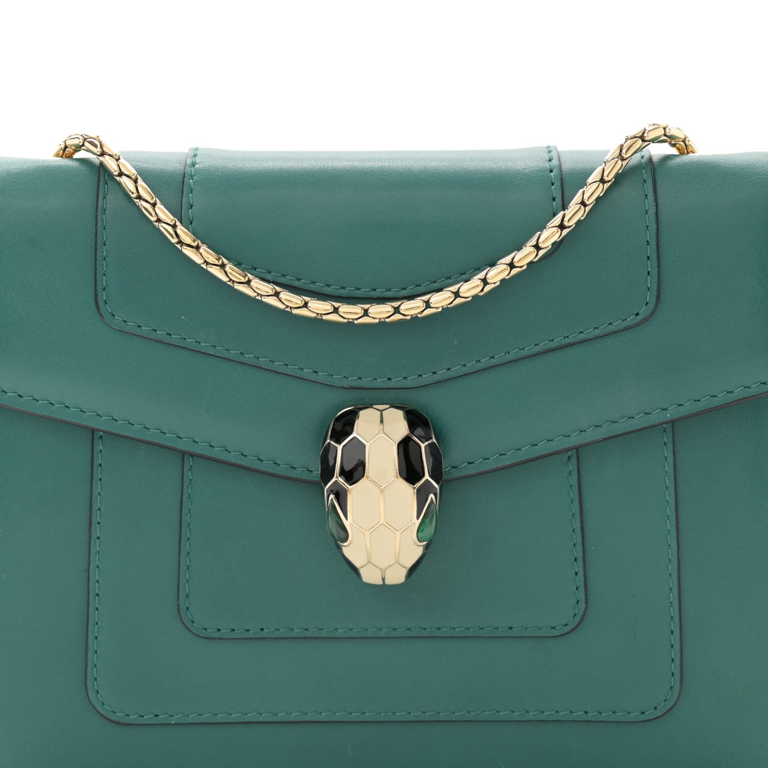 Bulgari Calfskin Serpenti Forever Crossbody Bag Emerald Green 8 of 13