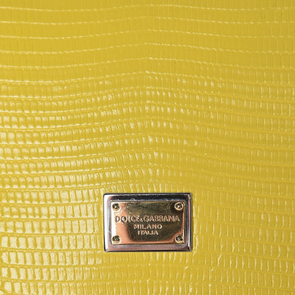 Dolce & Gabbana Iguana Calfskin Embossed Mini Miss Sicily Satchel Lemon 6 of 7
