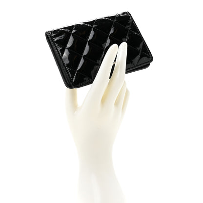 Chanel Patent Quilted Card Holder Wallet Black 2 of 11
