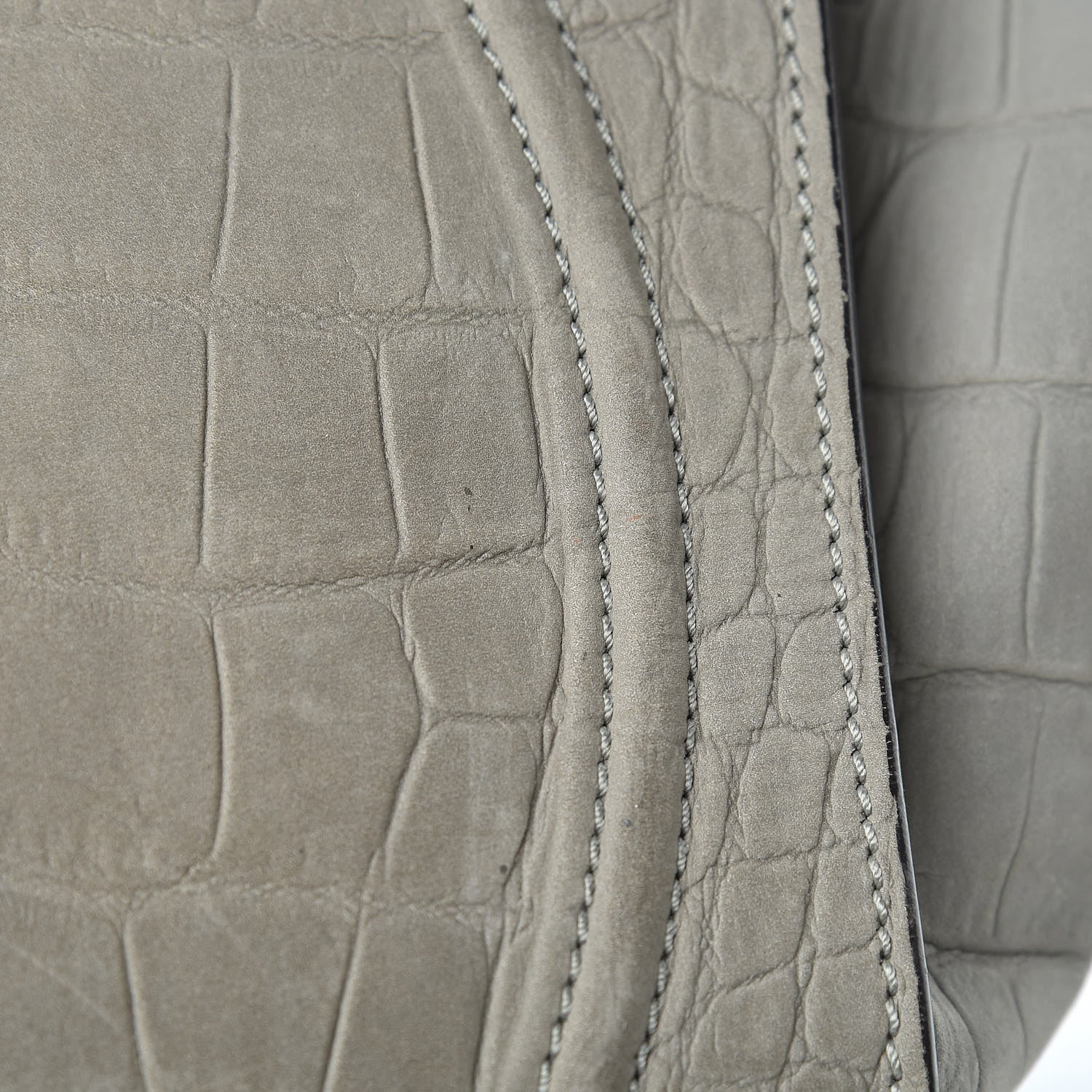 Celine Crocodile Embossed Nubuck Medium Phantom Luggage Grey 20 of 24