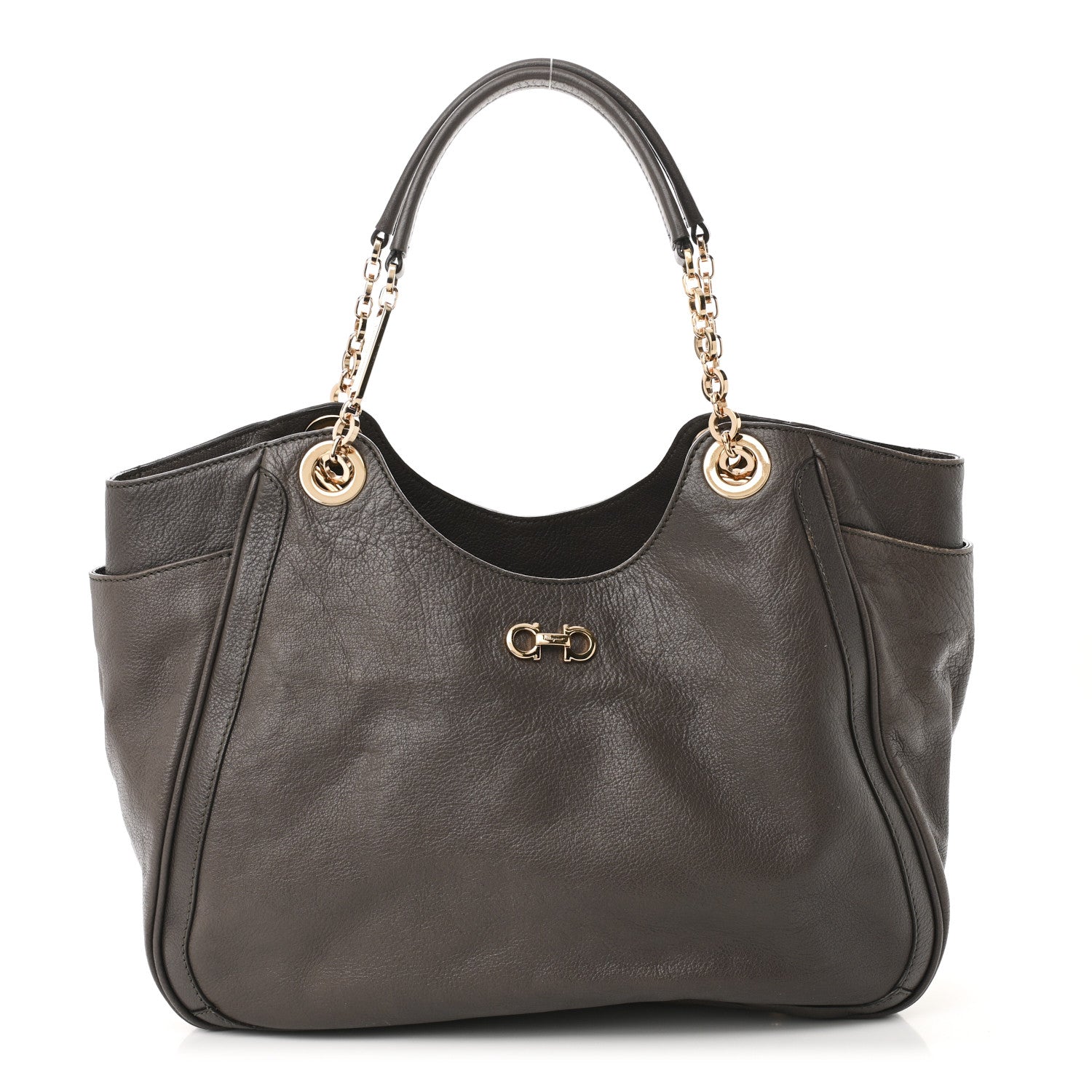 Salvatore Ferragamo Buffalo Betulla Tote Grey 1 of 9