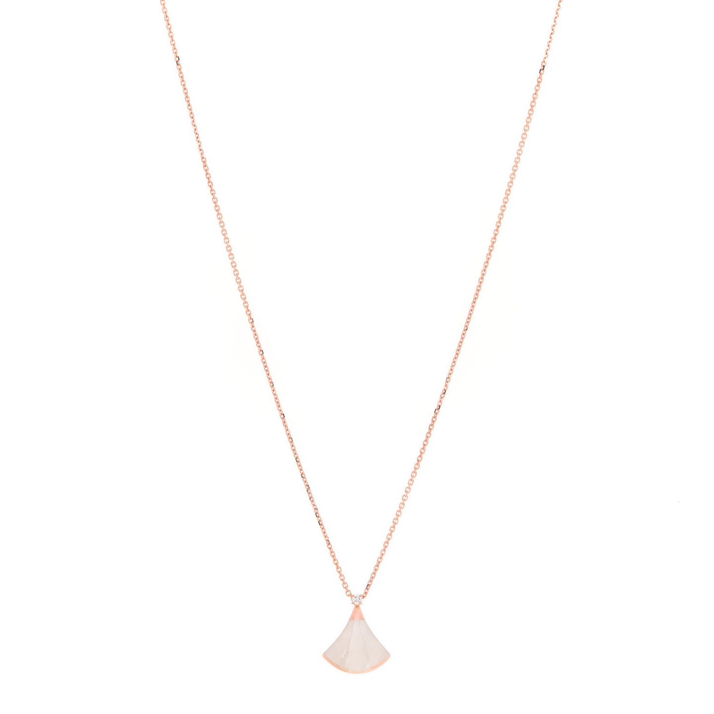 18K Rose Gold Diamond Mother of Pearl Small Divas' Dream Pendant Necklace