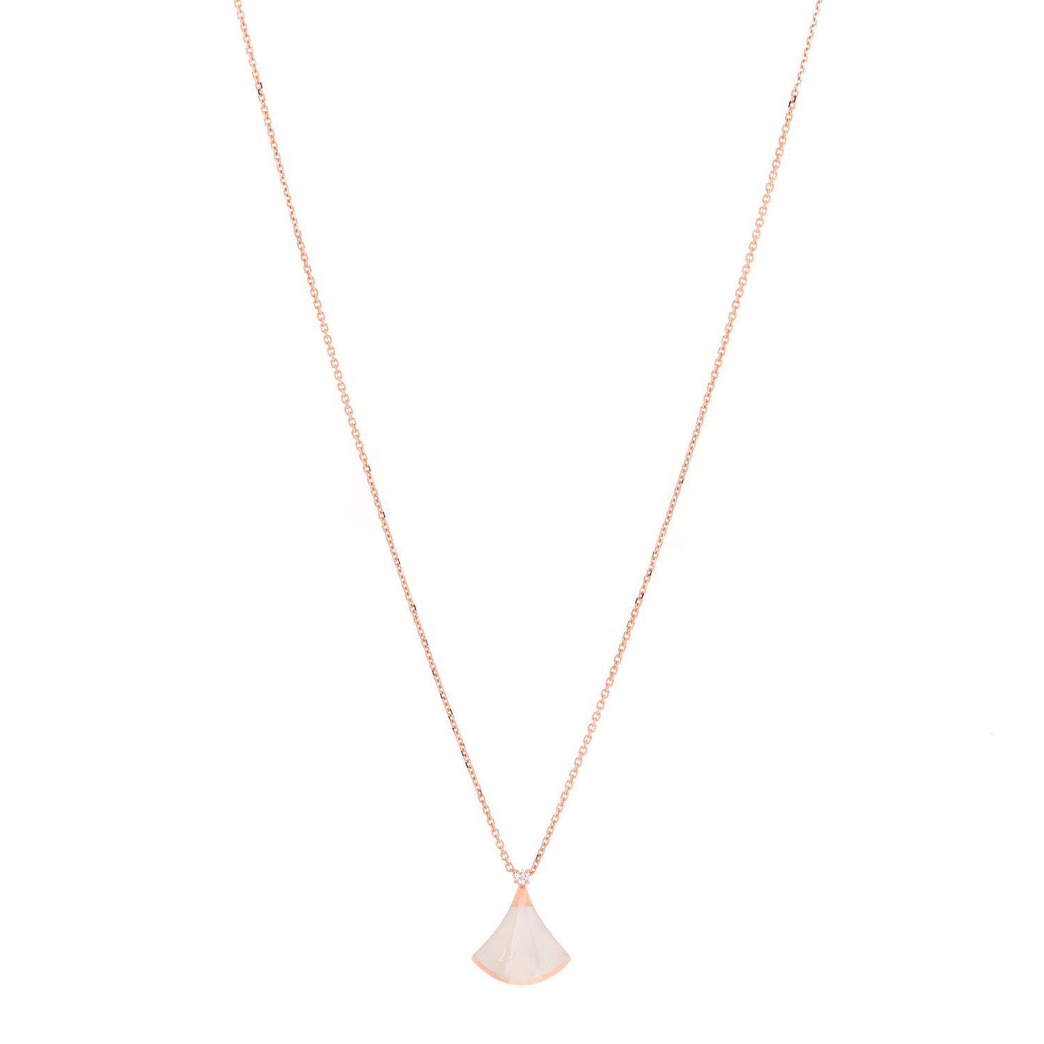 Bulgari 18K Rose Gold Diamond Mother of Pearl Small Divas' Dream Pendant Necklace 1 of 7