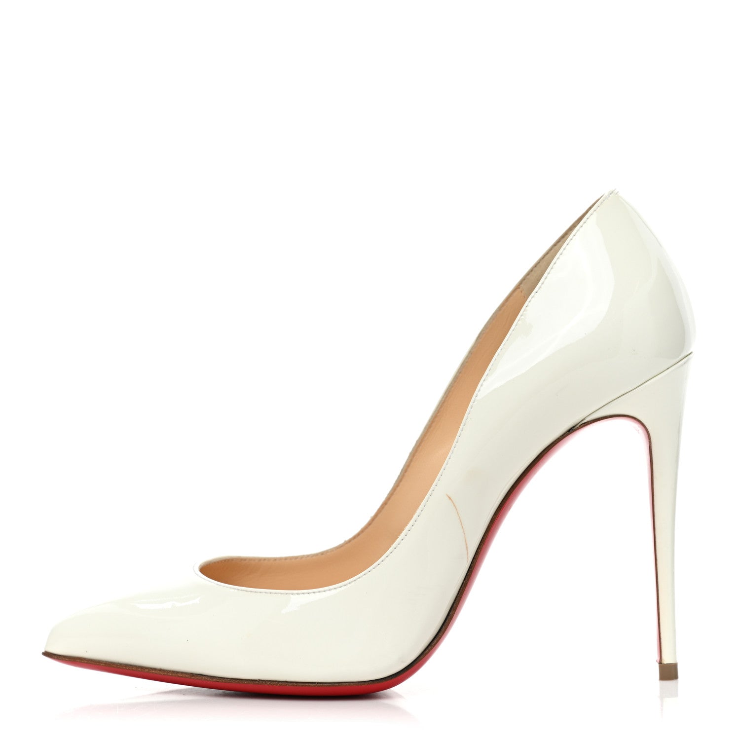 Christian Louboutin Patent Pigalle Follies 100 Pumps 36.5 Snow 1 of 14