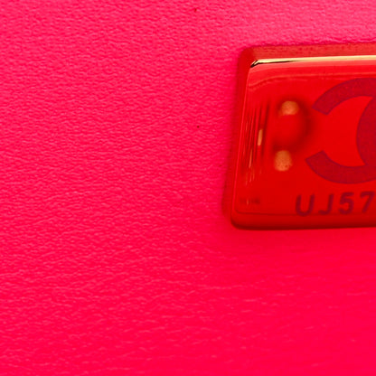 Chanel Patent Quilted CC Vani-Tea Case With Chain Neon Pink 7 of 11