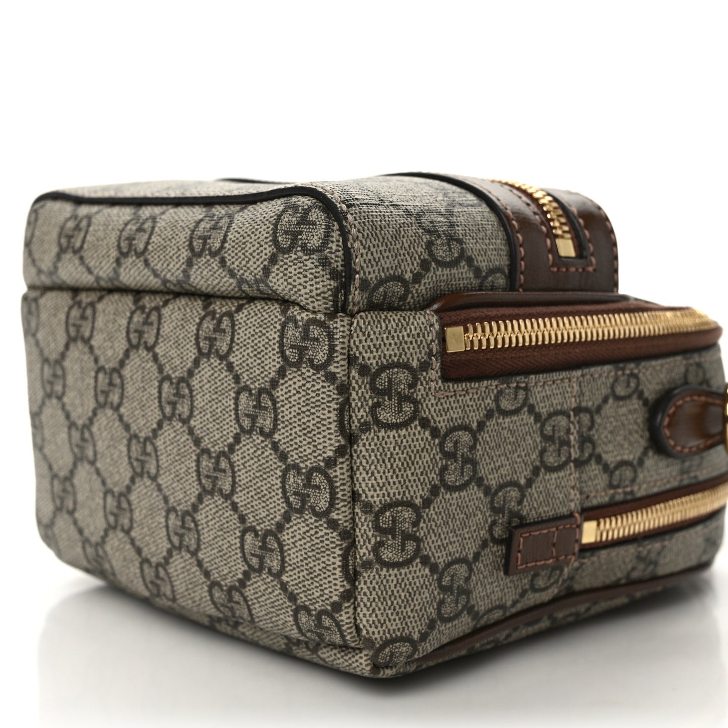 GG Supreme Monogram Azalea Calfskin Retro Interlocking G Multi-Function Bag Beige Ebony Brown Sugar
