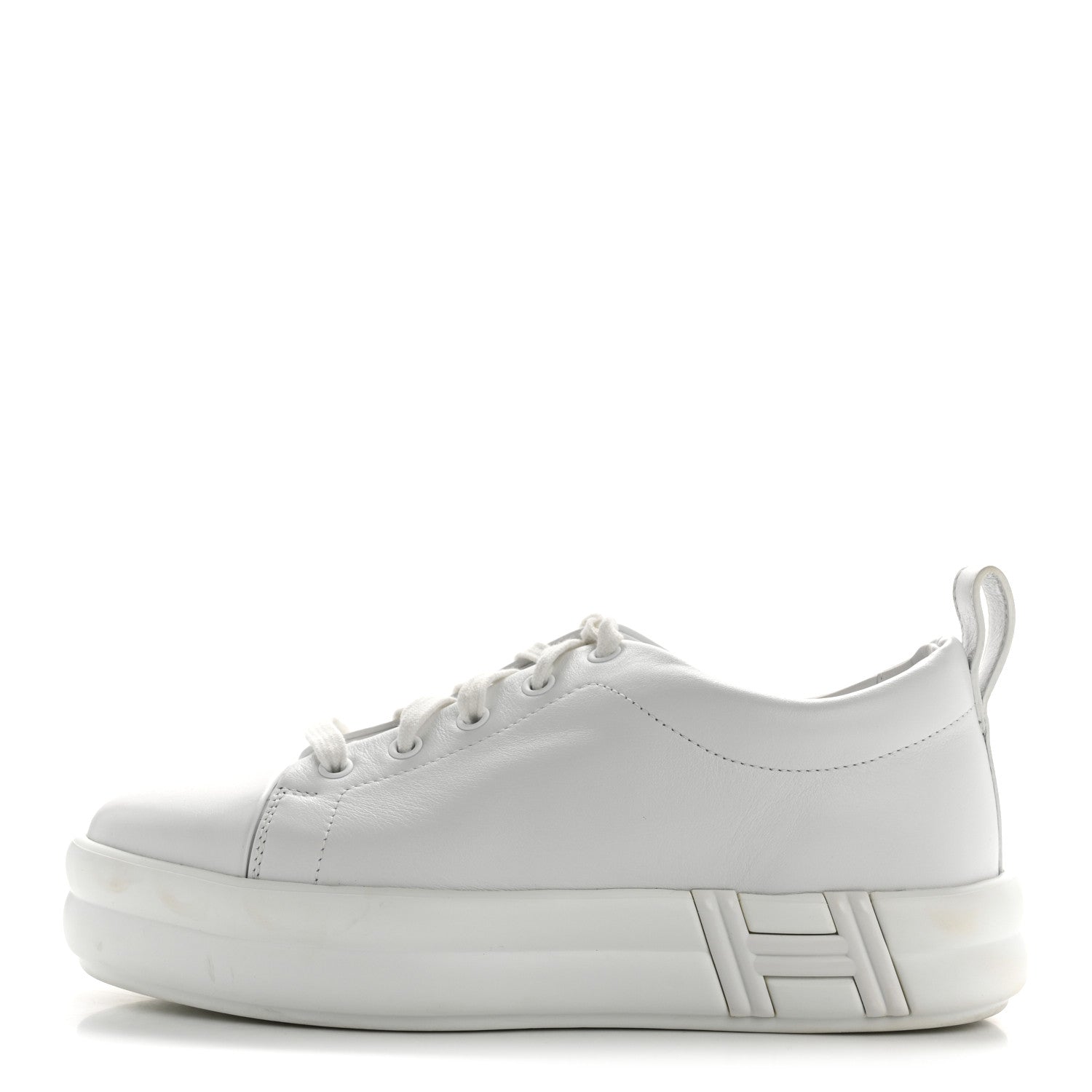Hermes Calfskin Womens Happy Sneakers 37 White 1 of 12