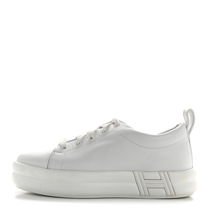 Hermes Calfskin Womens Happy Sneakers 37 White 1 of 12