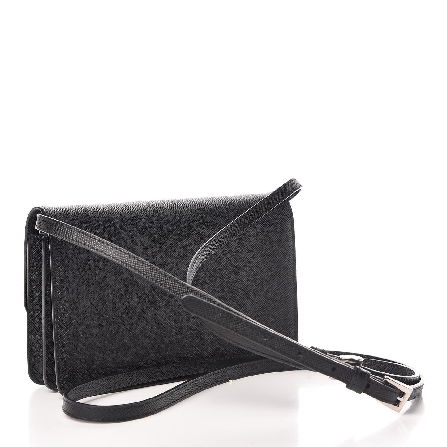 Saffiano Crossbody Wallet Black