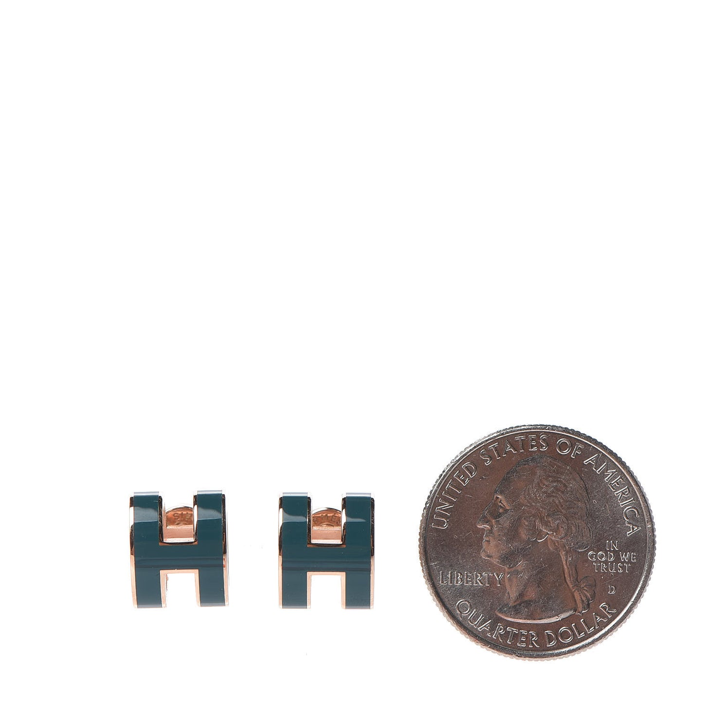Rose Gold Lacquered Pop H Earrings Emeraude