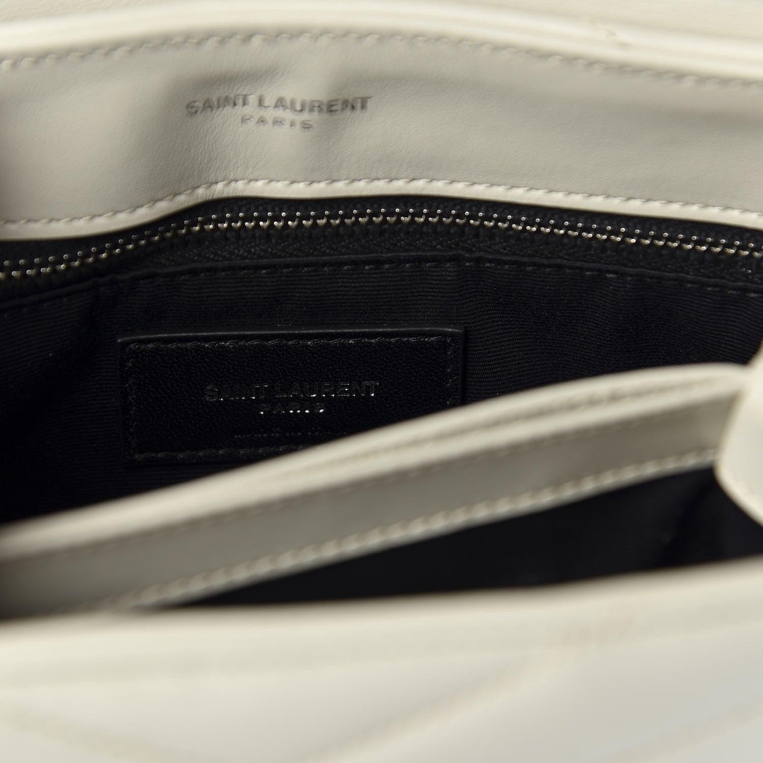 Saint Laurent Calfskin Y Quilted Monogram Toy Loulou Crossbody Bag Ivory 8 of 10